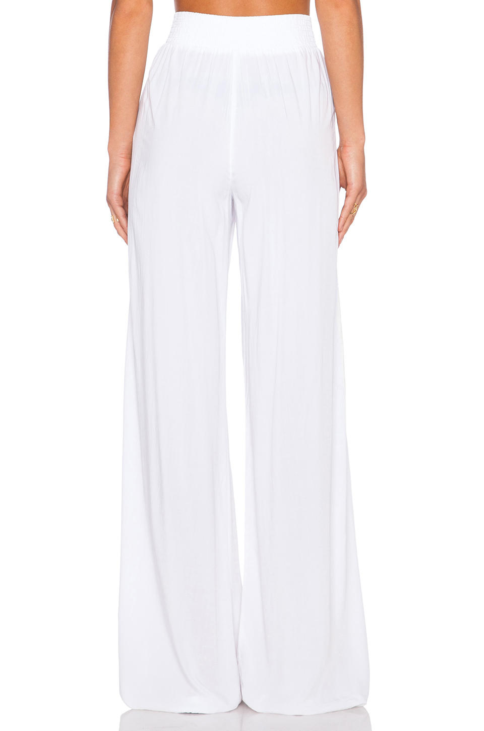 white rayon pants