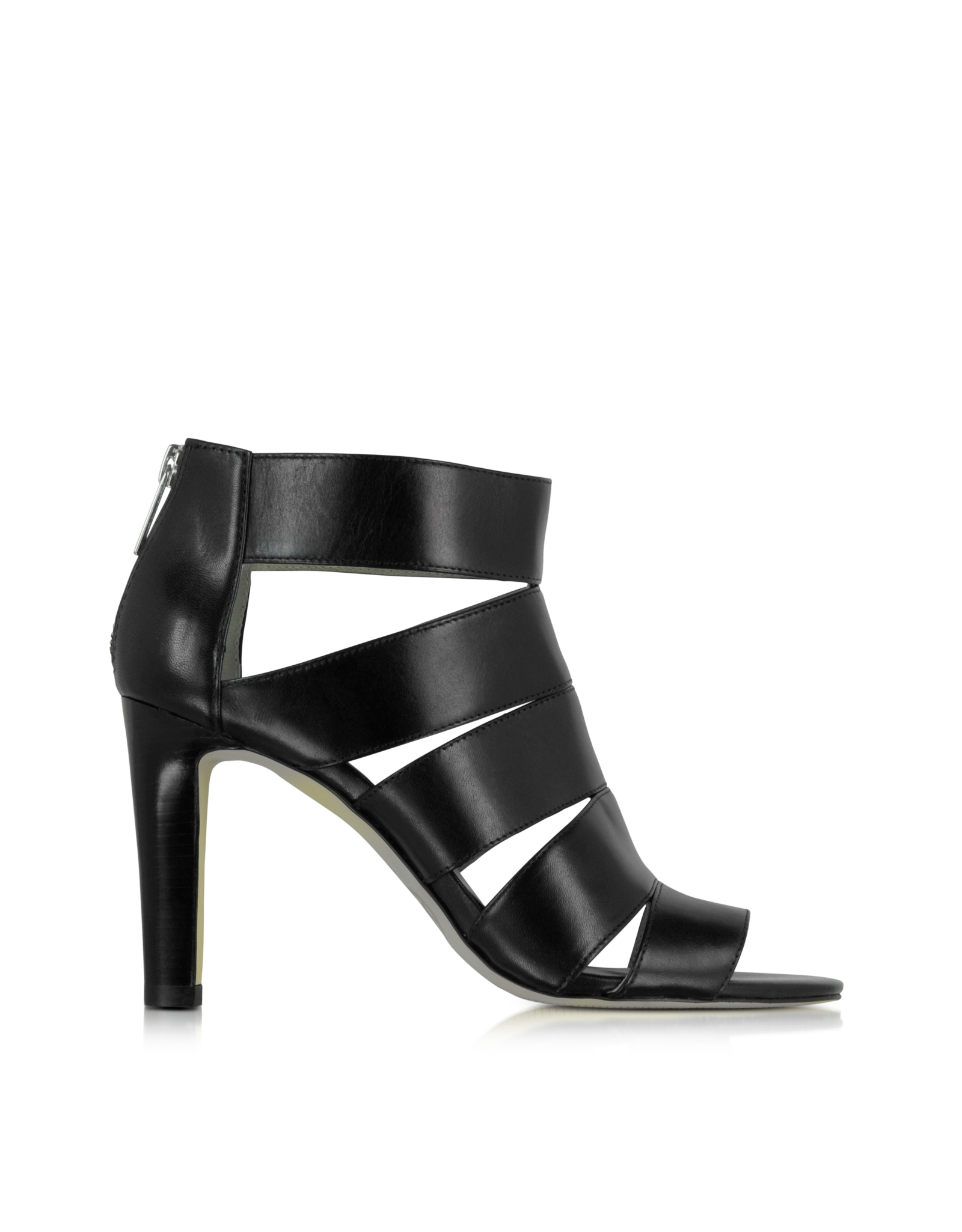 Michael Kors Gisele Black Leather Open Toe Shoe in Black - Lyst