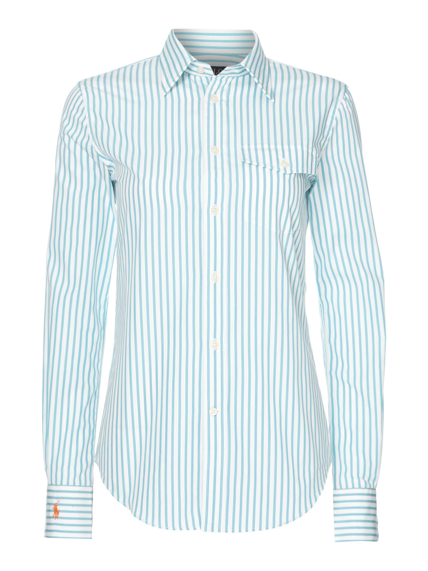 Polo ralph lauren Long Sleeved Striped Shirt in Blue | Lyst