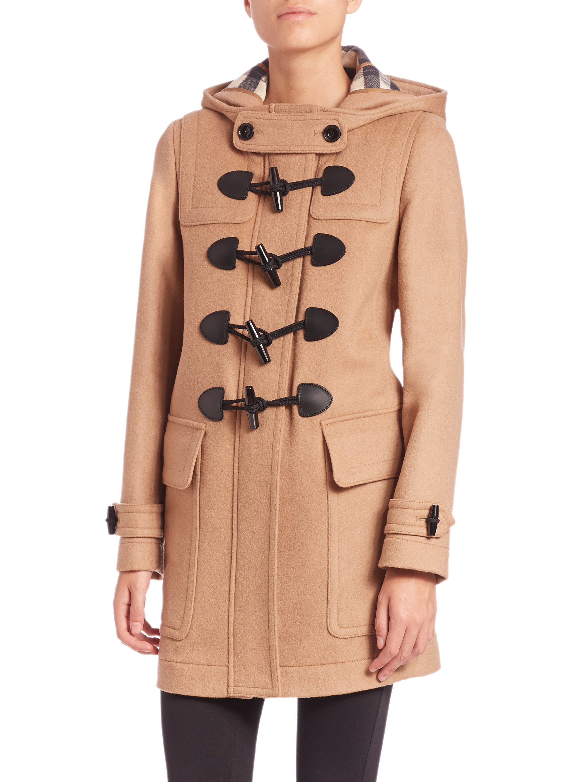 Burberry brit Finsdale Hooded Duffle Coat in Brown | Lyst