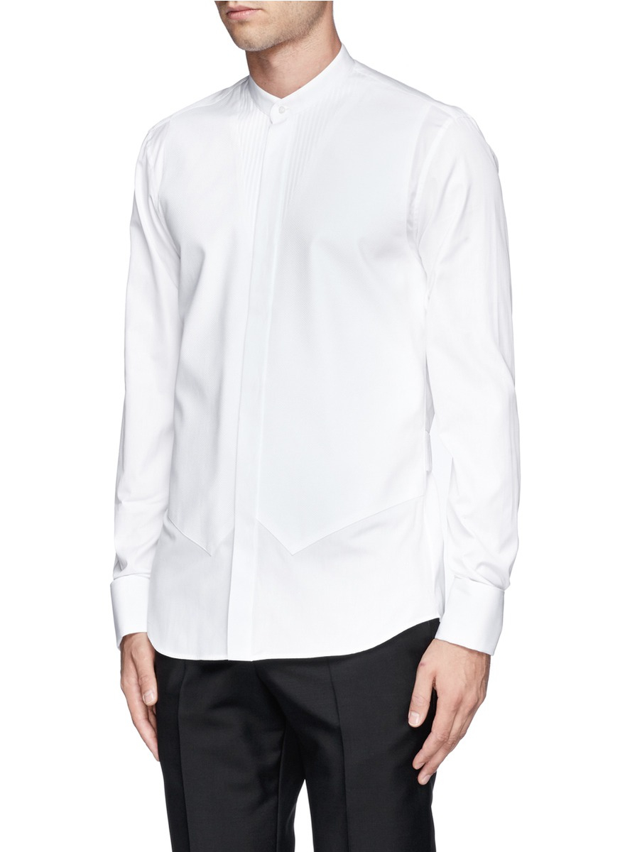 Lyst - Alexander Mcqueen Bonded Piqué Front Tuxedo Shirt in White for Men