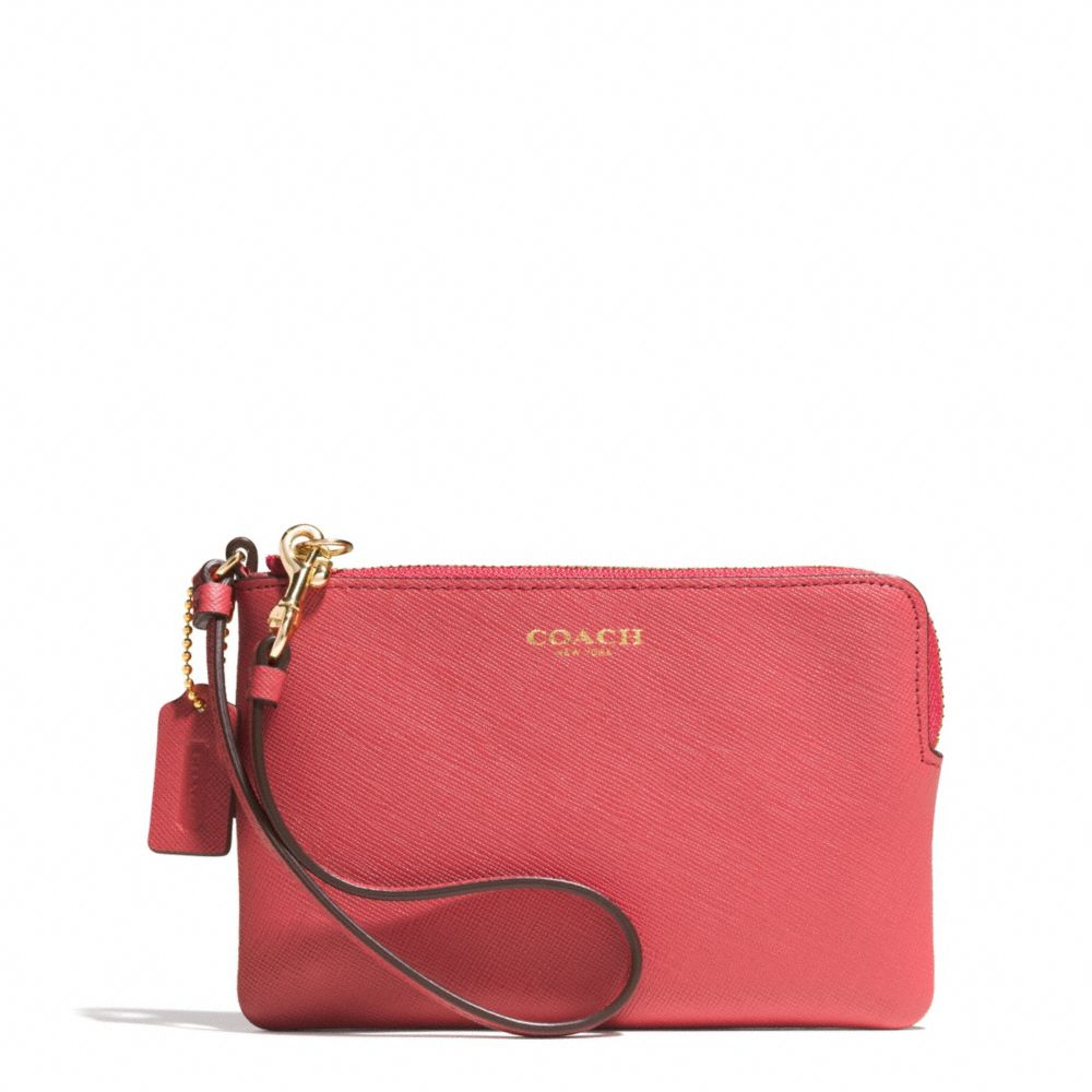 Coach Small Wristlet In Saffiano Leather in Pink | Lyst