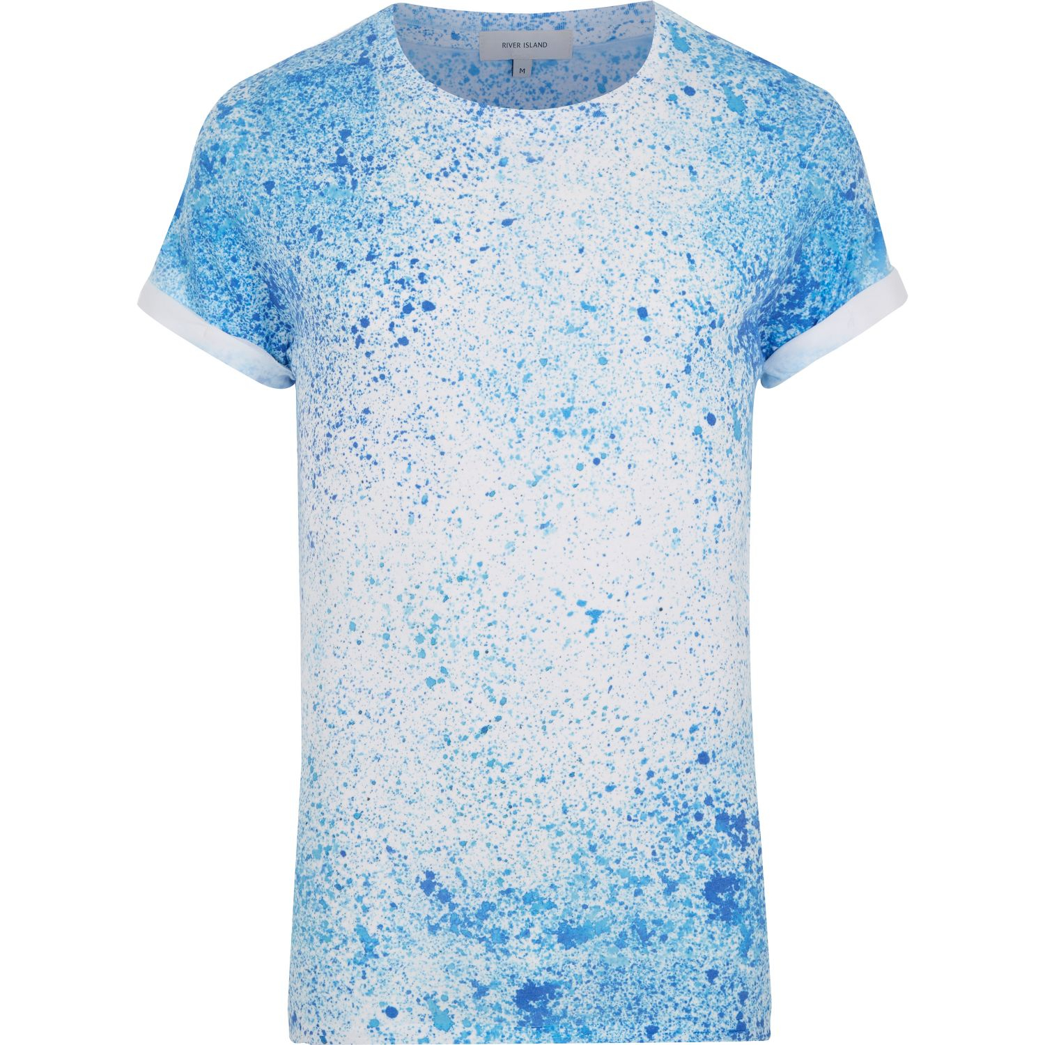 Lyst River Island Blue Paint Splatter Tshirt in Blue for Men