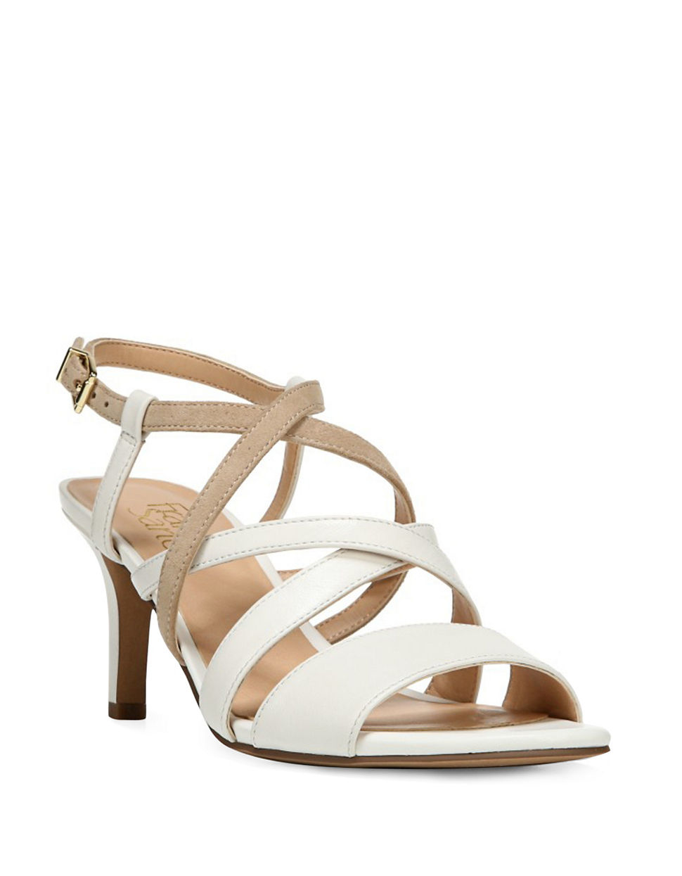 Franco sarto Olian Leather Slingback Sandals in White | Lyst