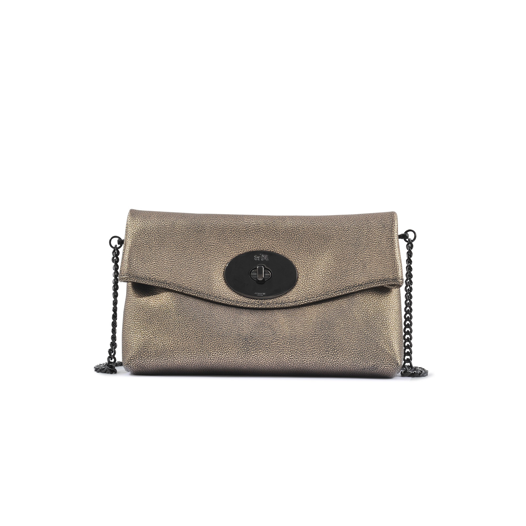 coach gold clutch bag