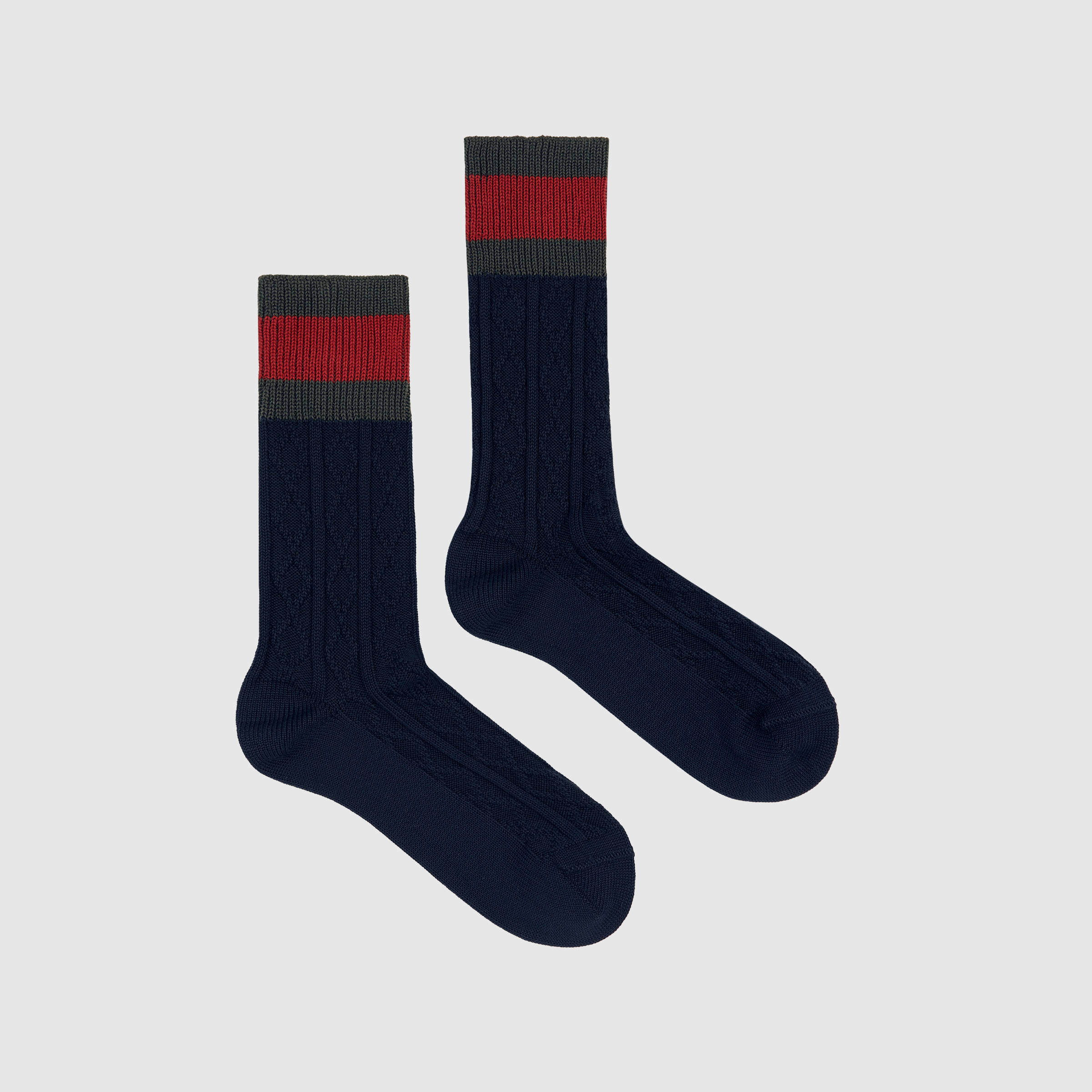 Gucci Stretch Cotton Socks With Web in Blue for Men - Lyst