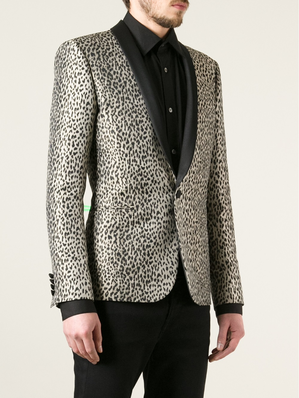 Lyst - Saint Laurent Leopard Print Blazer for Men