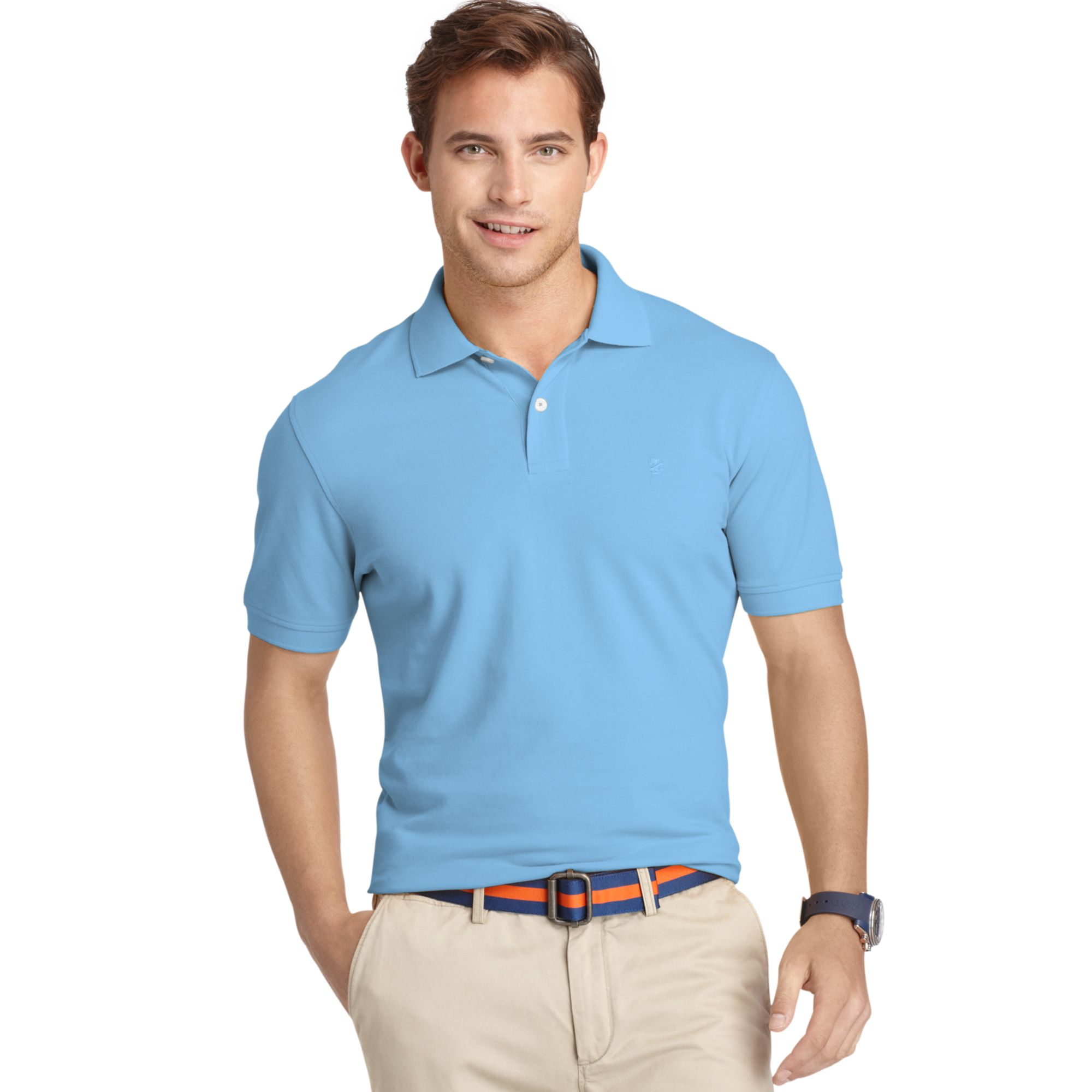 Izod Premium Pique Polo Shirt in Blue for Men (Blue Grotto) | Lyst