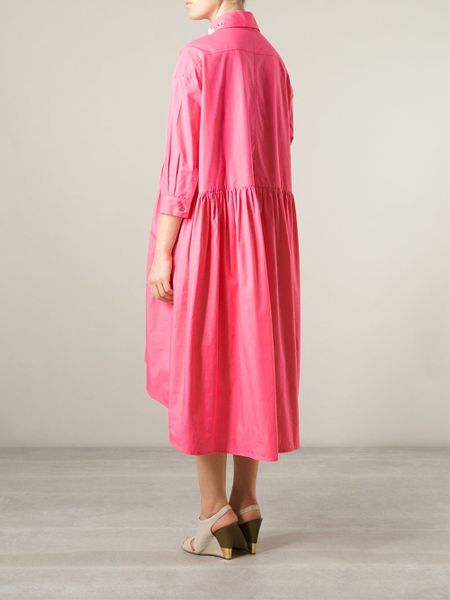 pink oversized shirt dress