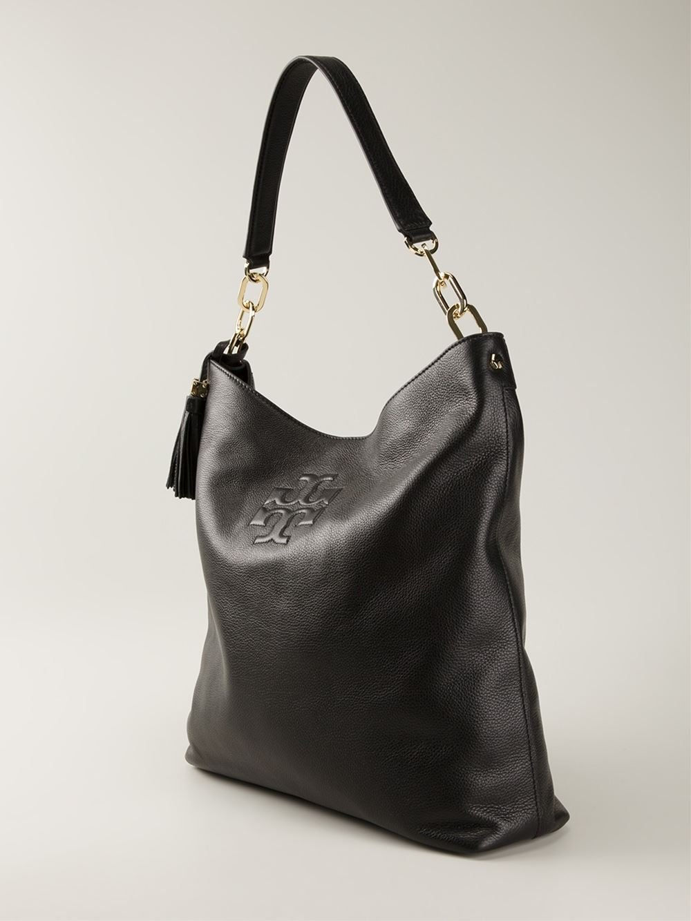 Tory burch 'Thea Hobo' Bag in Black | Lyst