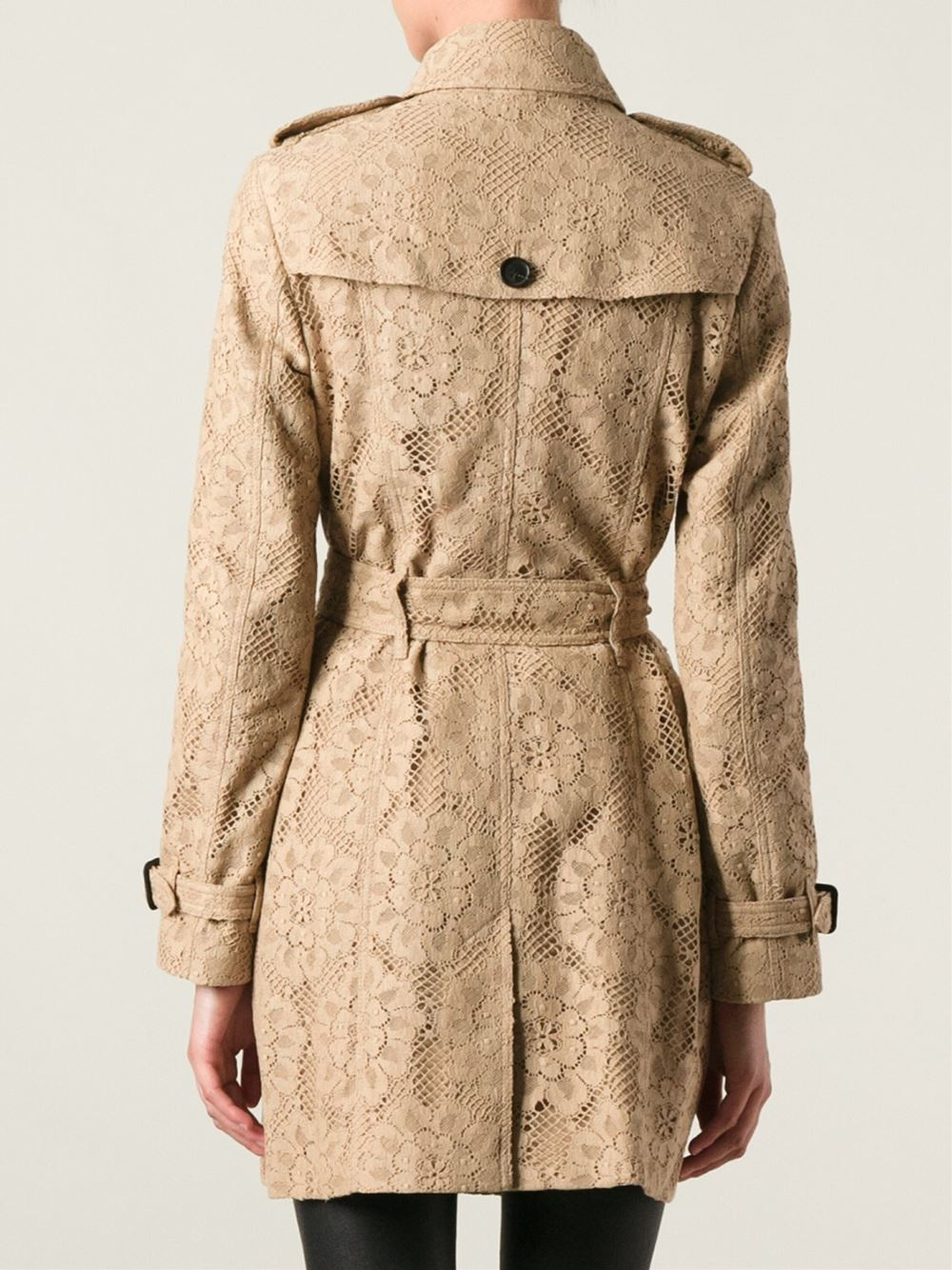 Burberry Kensington Lace Trenchcoat In Black Lyst Gallery