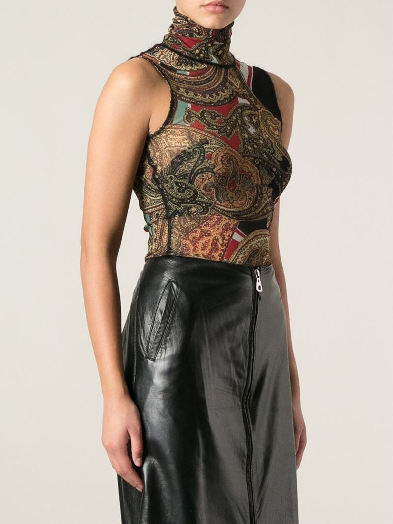 Jean Paul Gaultier Sheer Turtle Neck Top - Lyst