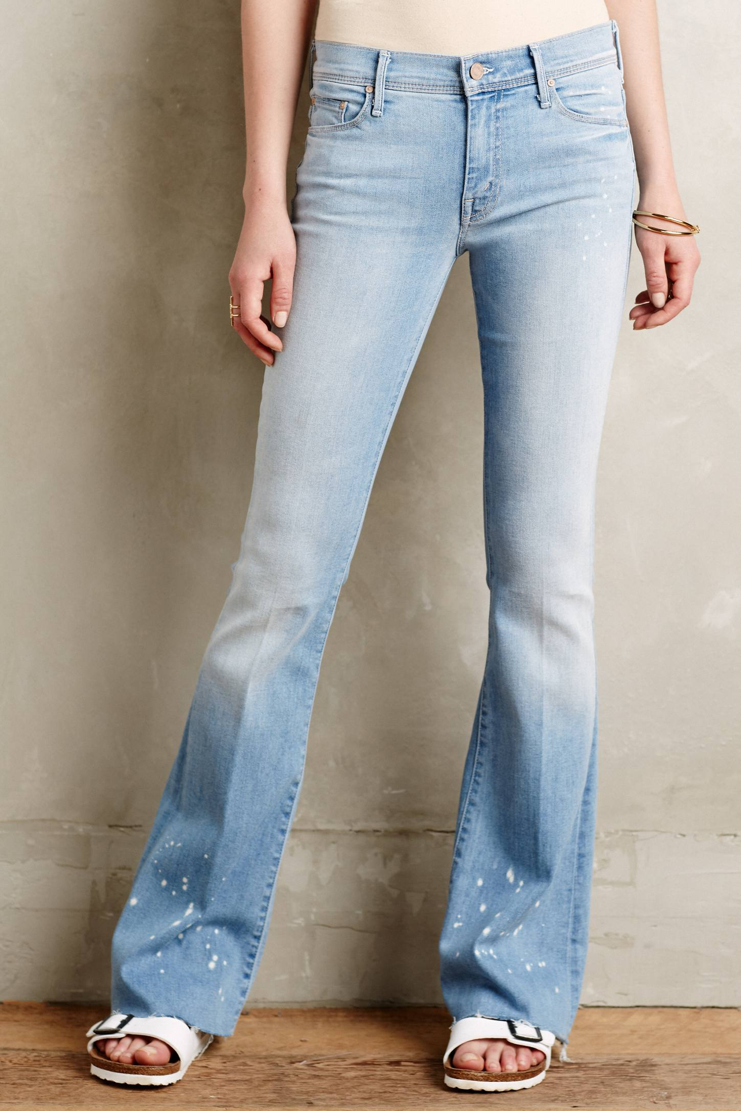 Mother Cruiser Fray Flare Jeans in Blue | Lyst