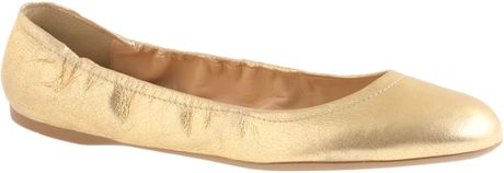 J.crew Emma Metallic Suede Ballet Flats in Gold (metallic gold) | Lyst