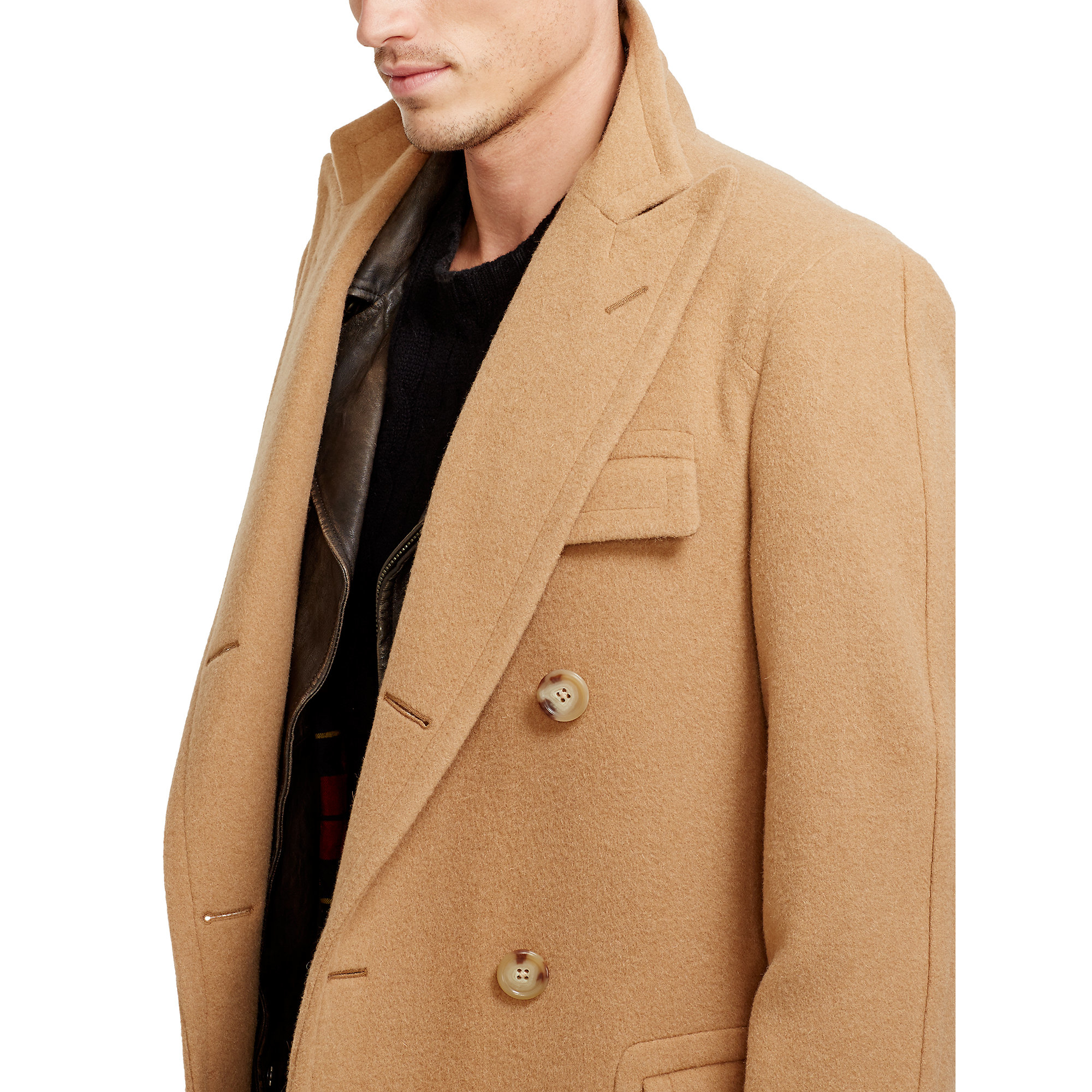 Lyst - Polo Ralph Lauren Camel Hair Polo Coat in Natural ...