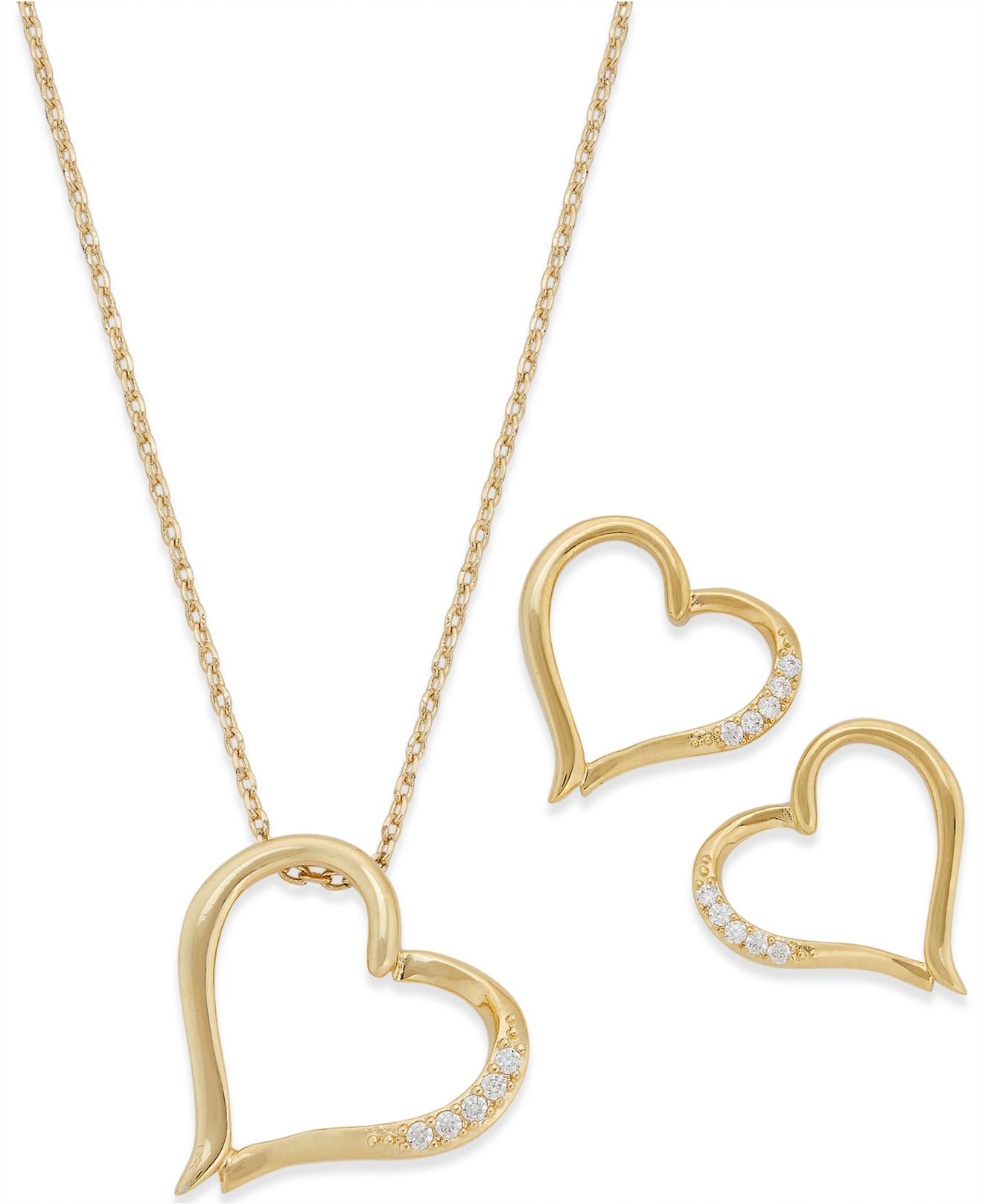 Lyst City By Gold Tone Crystal Heart Pendant Necklace And Gallery