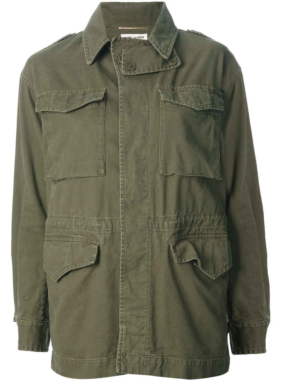 Lyst - Saint Laurent Washed Field Jacket in Green