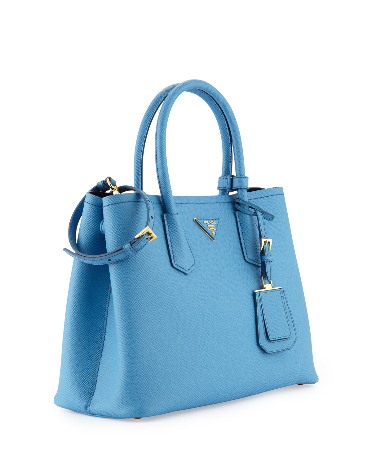 buy prada bag - Prada Saffiano Cuir Double Small Tote Bag in Blue (MARE/BLUETTE ...