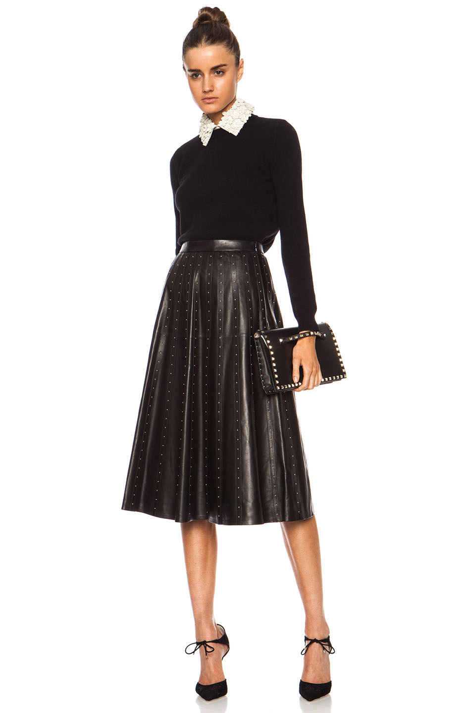 Long Black Leather Skirt 25