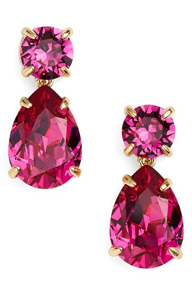Lyst Kate Spade New York Crystal Drop Earrings Fuschia In Pink Gallery