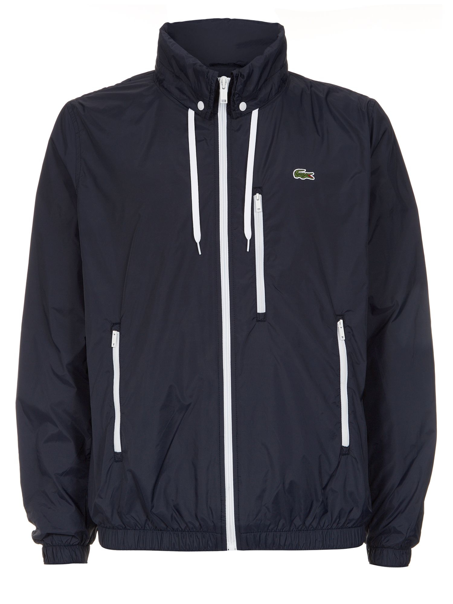 Download Lyst - Lacoste Hooded Windbreaker Jacket in Blue for Men