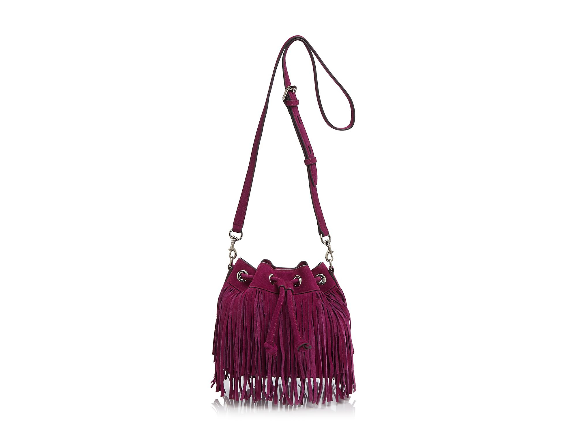 Rebecca minkoff Mini Fiona Fringe Bucket Crossbody in Purple Lyst