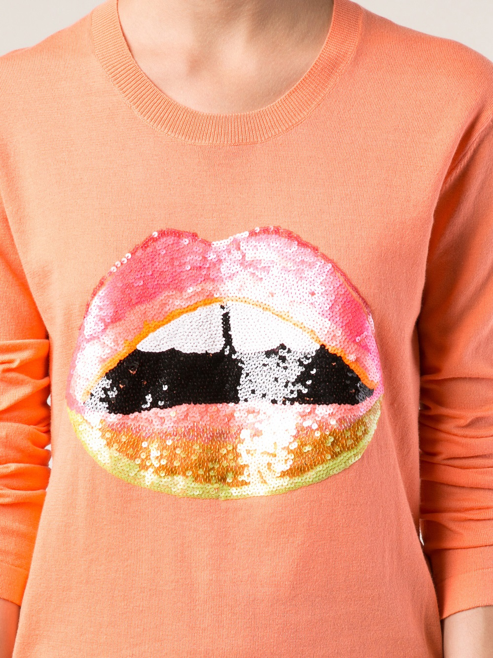 Lyst Markus lupfer Neon Dip Lara Lip Sweater in Orange