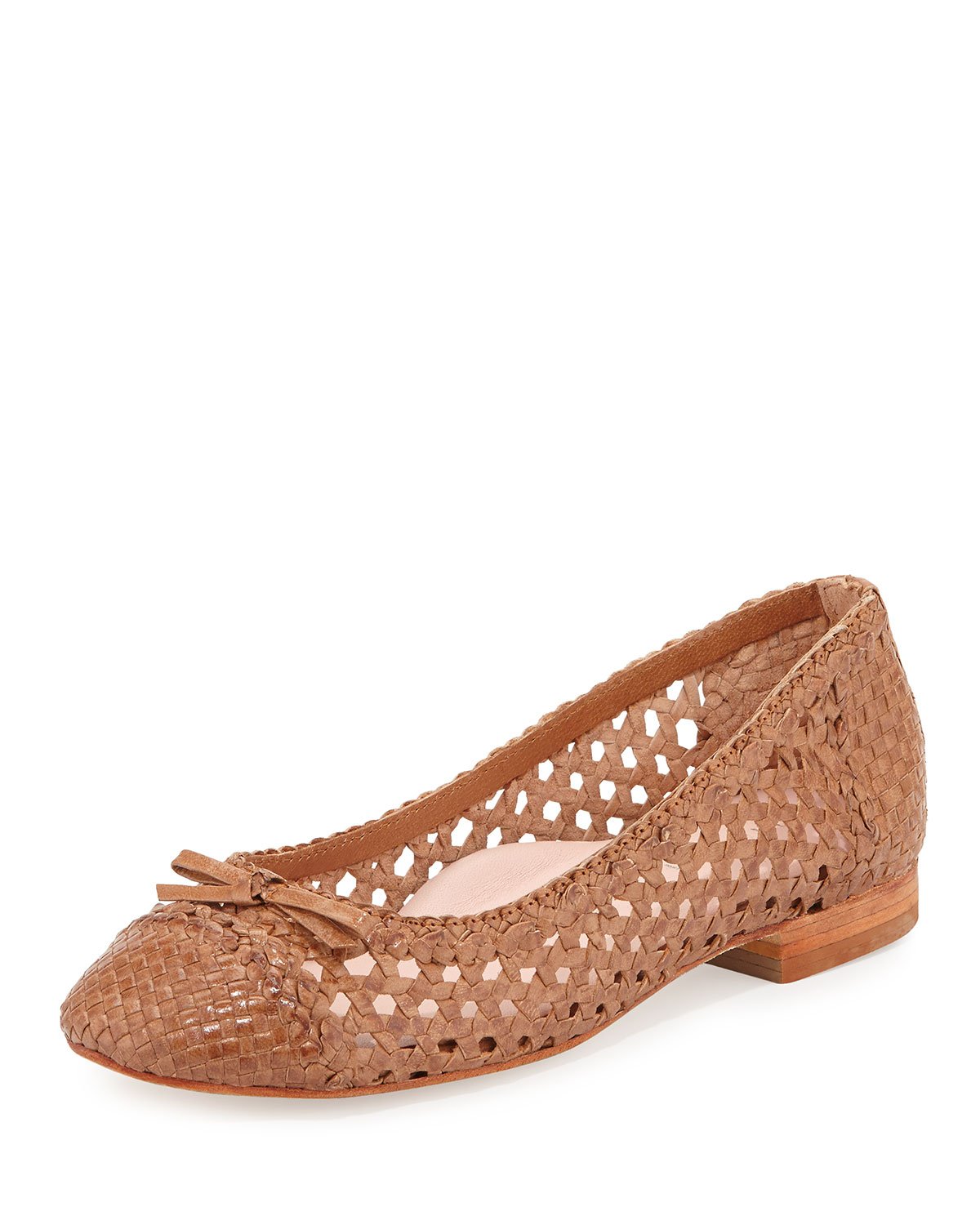 tan woven flats