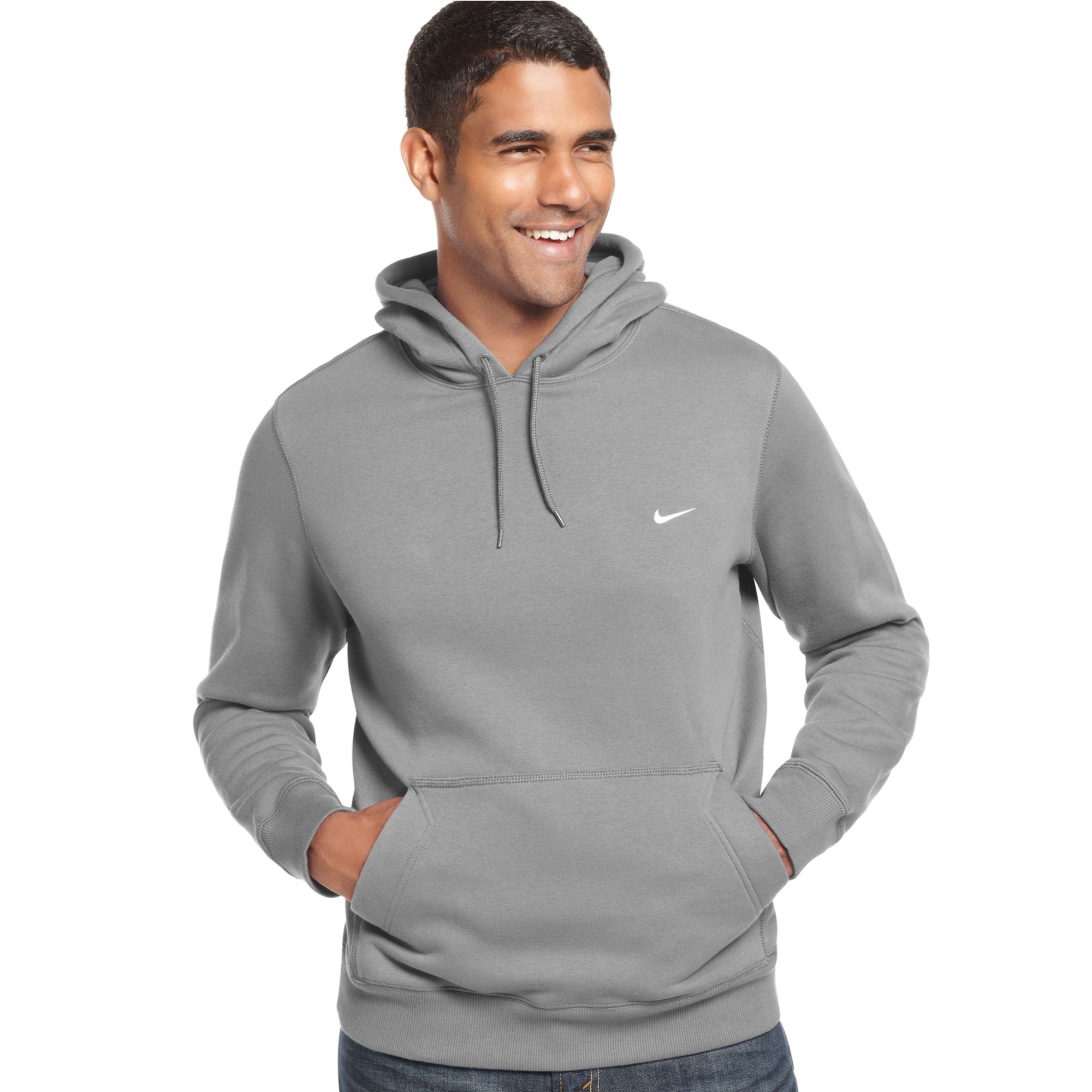 Nike Classic Pullover Fleece Hoodie in Gray for Men (dark grey heather ...