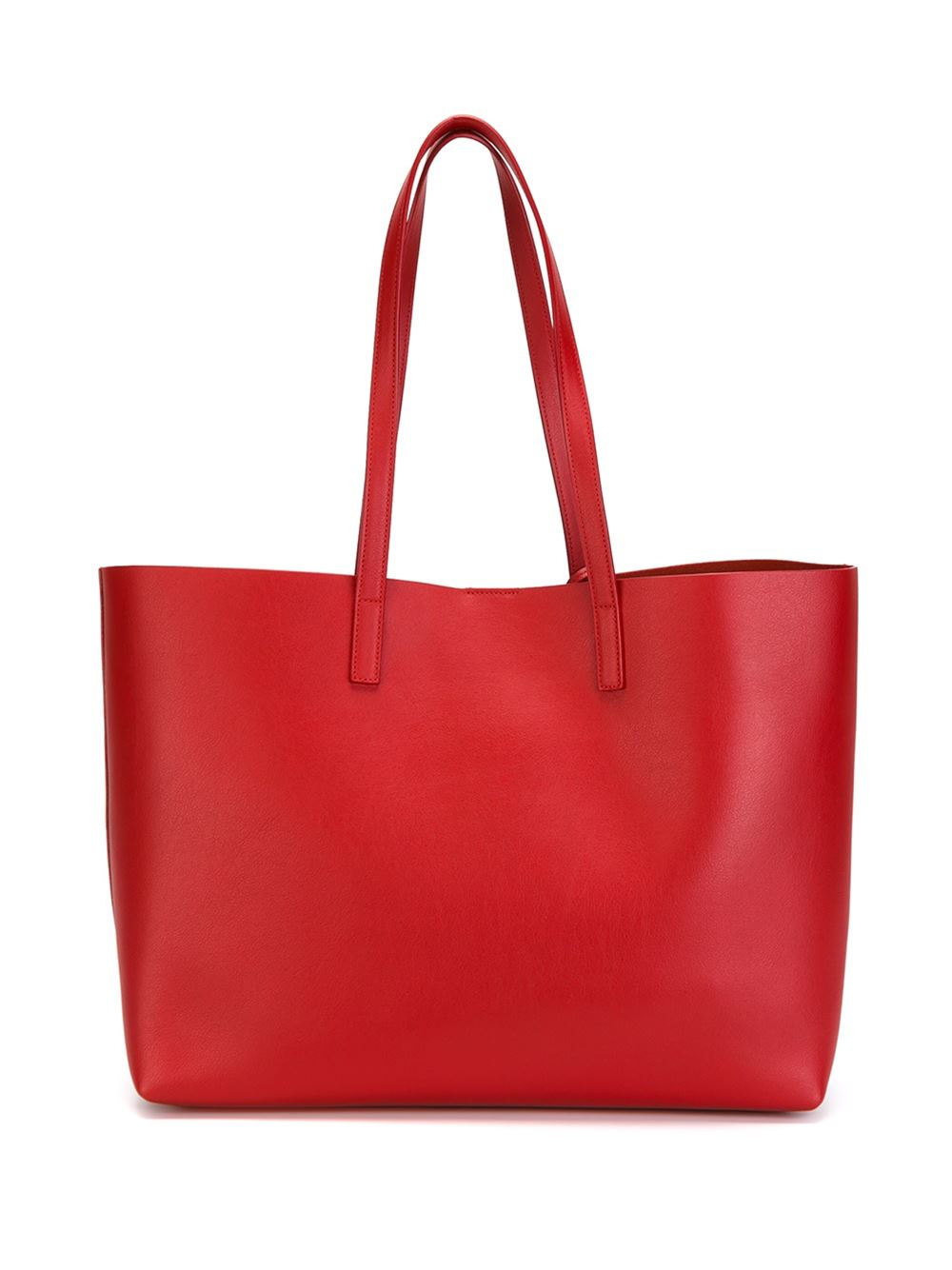 Saint laurent Large Shopper Tote in Red | Lyst