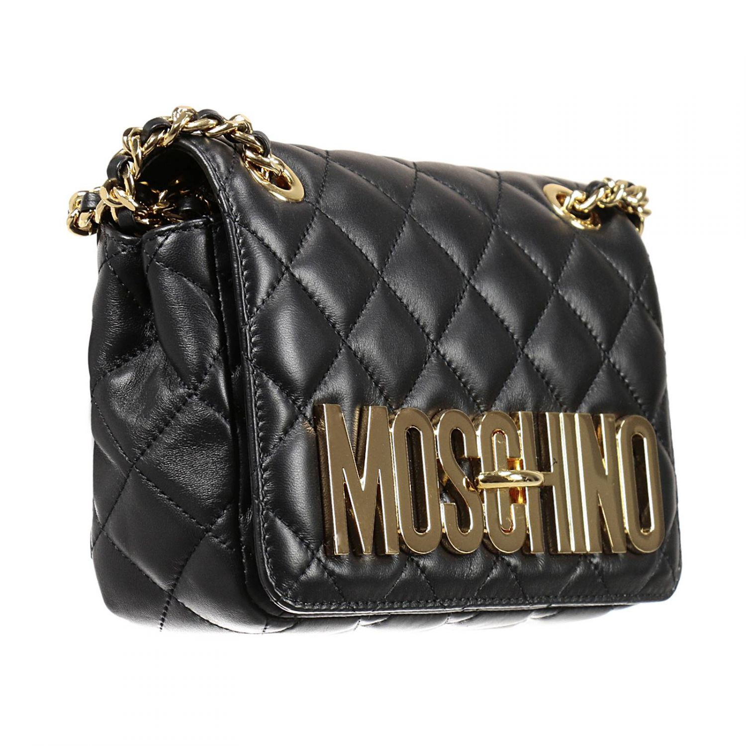 Lyst - Moschino Quilted Shoulder Bag in Black
