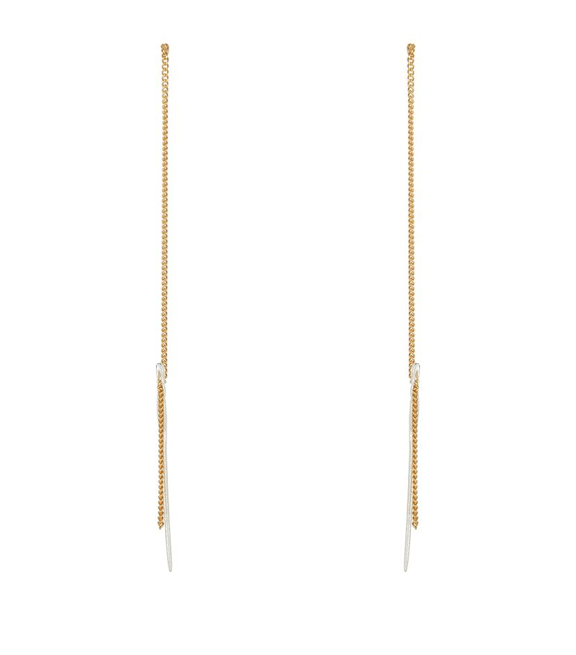 Alex Monroe Fine Thread With Hanging Needle Earrings In Metallic Lyst Gallery