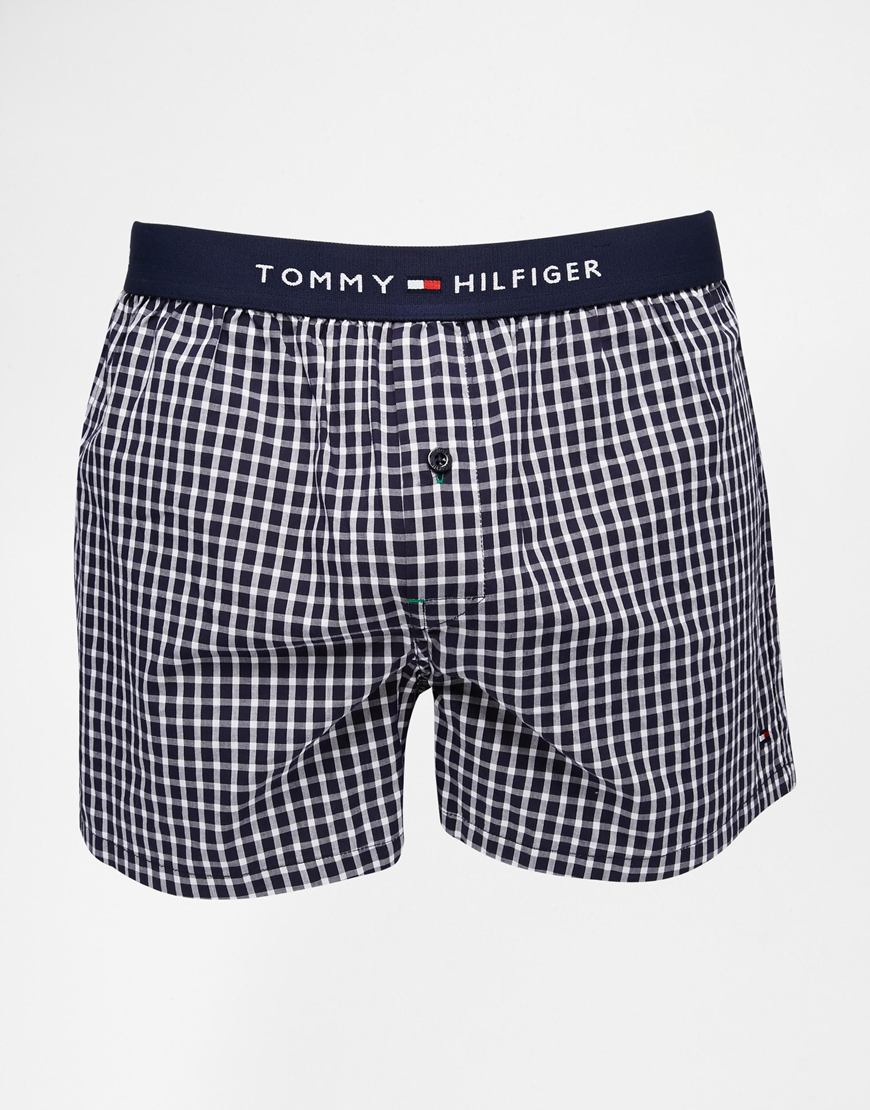 Lyst - Tommy Hilfiger Gingham Woven Boxers in Blue for Men