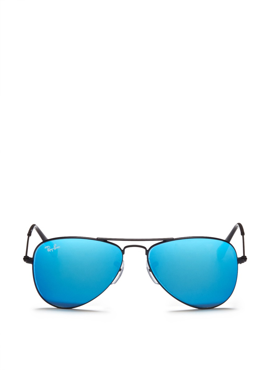 Lyst RayBan 'Aviator Junior' Metal Frame Mirror Sunglasses in Blue