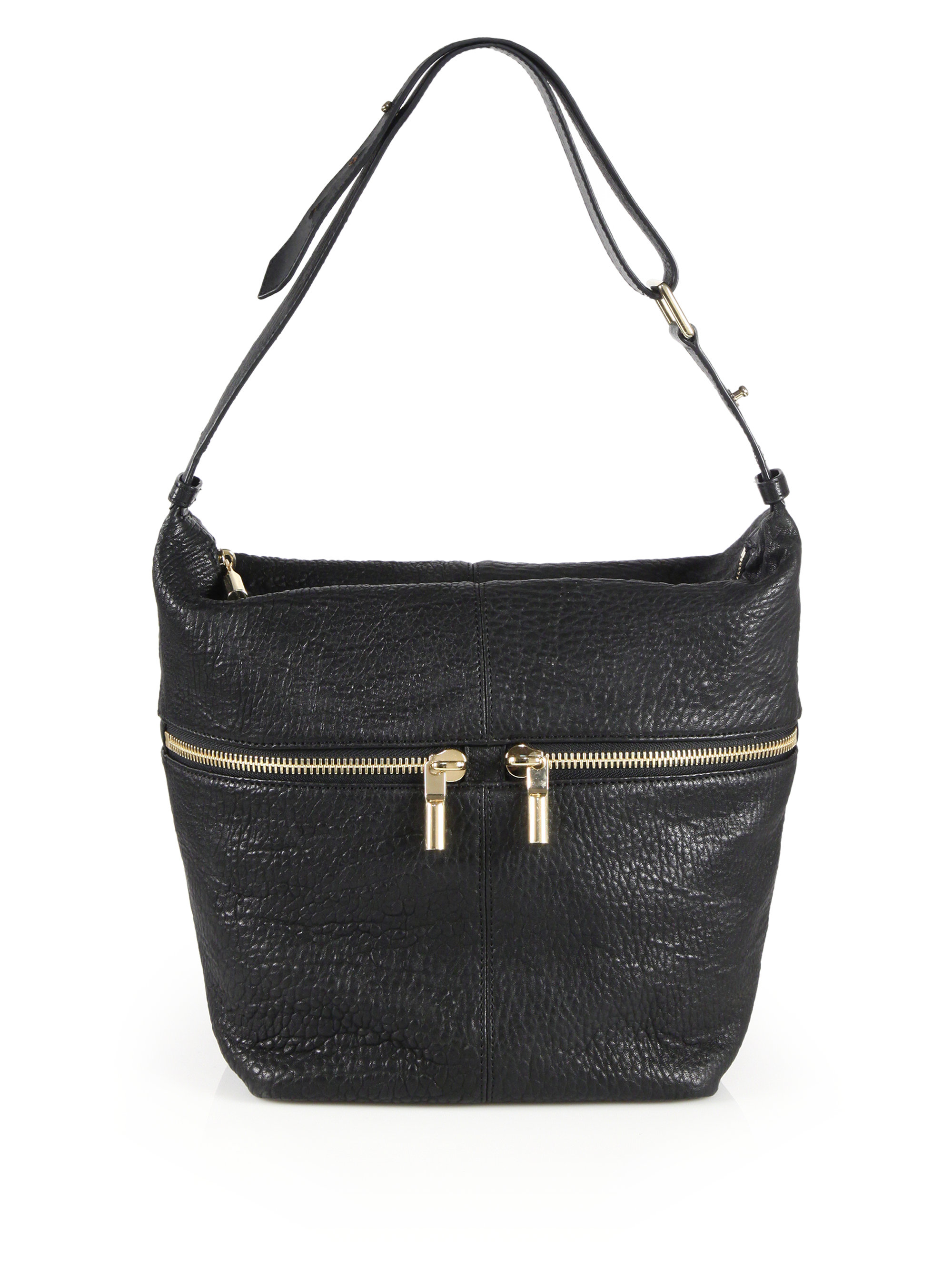 Lyst Elizabeth And James James Pebbled Leather Duffel Hobo Bag in Black