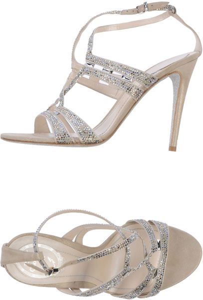 Rene Caovilla Sandals in Silver (Platinum) | Lyst