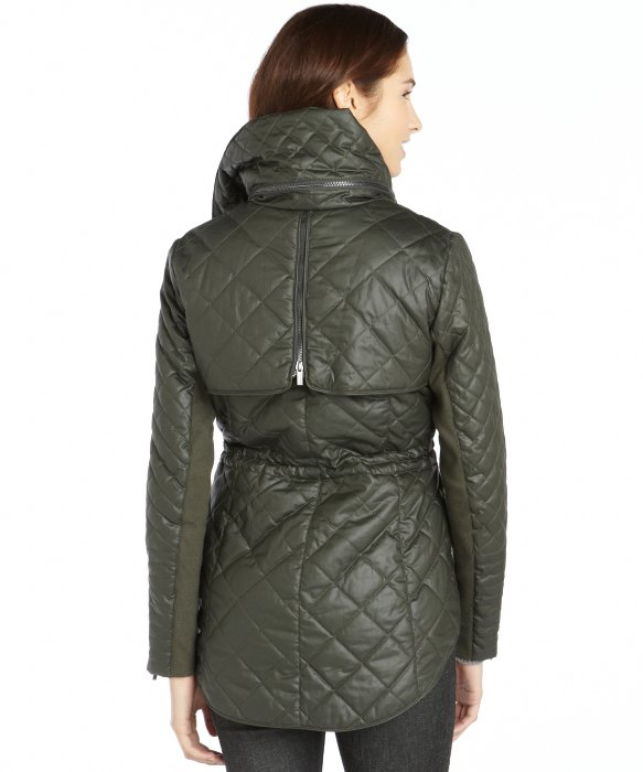 Bcbgmaxazria Olive Quilted Coated Cotton Kelly Hooded Anorak Gallery