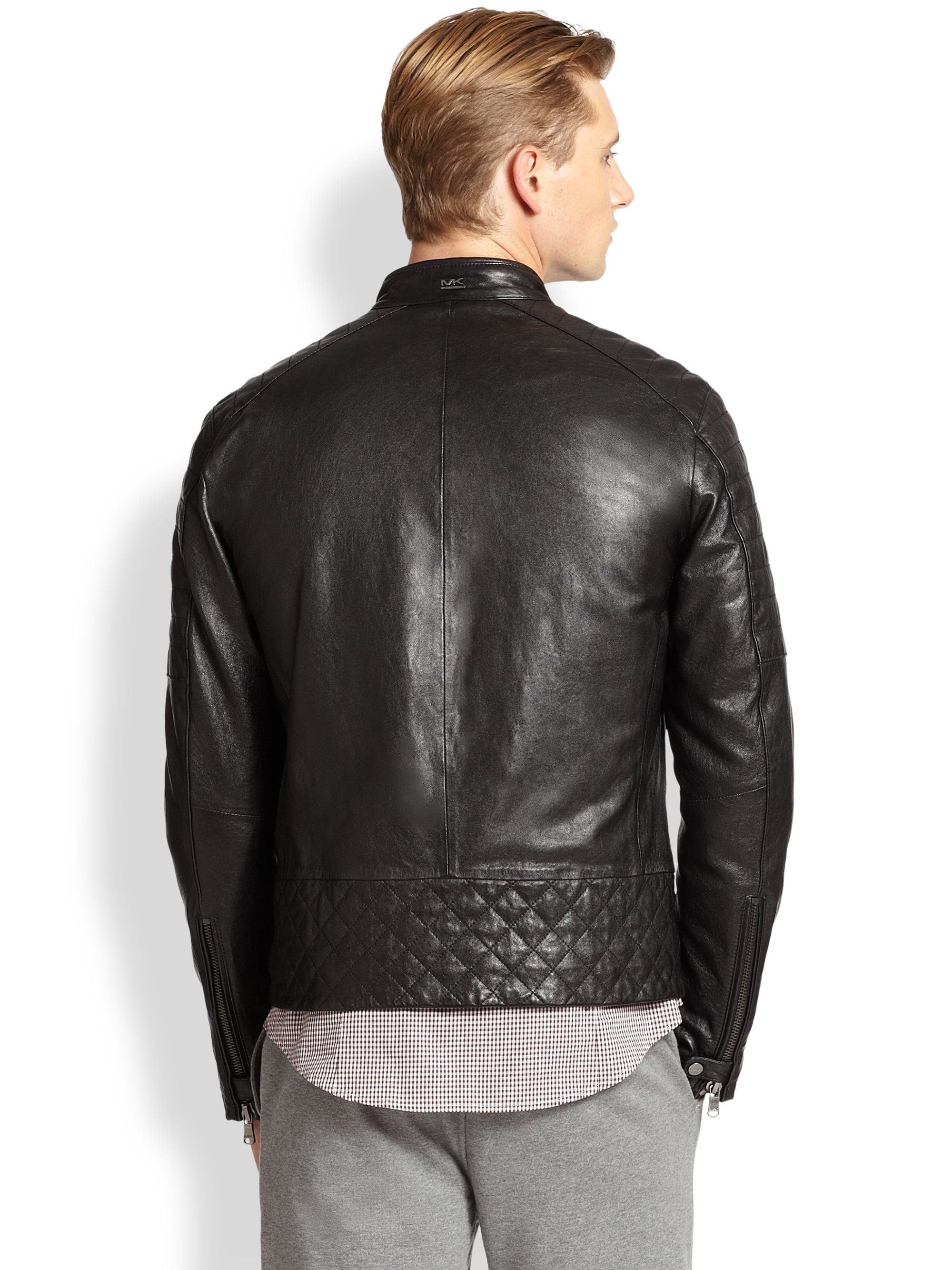 Lyst Michael Kors Quilted Leather Jacket In Black For Men Gallery