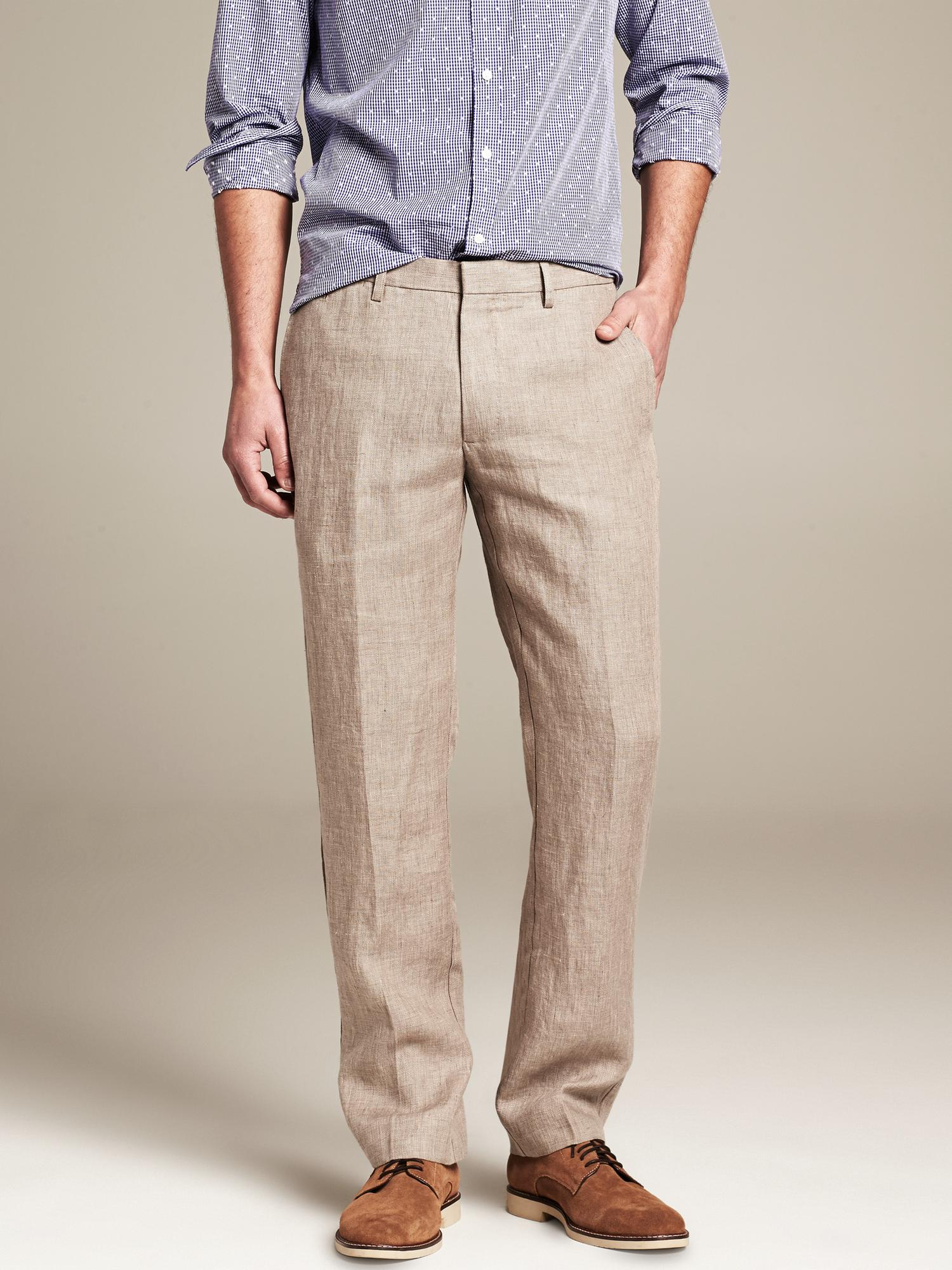 mens khaki linen pants