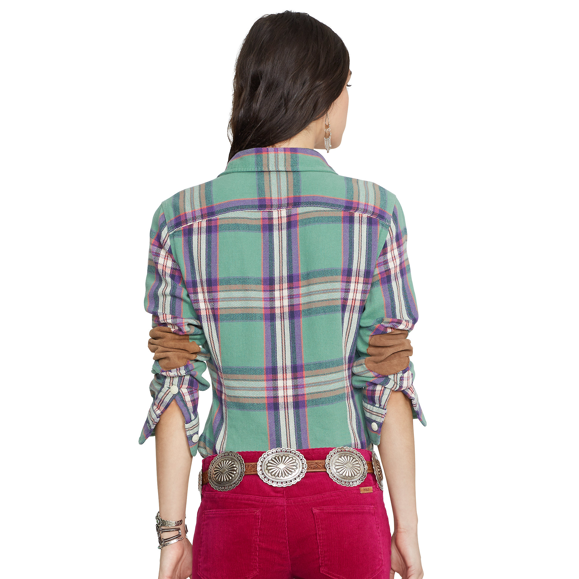 plaid shirt elbow patches