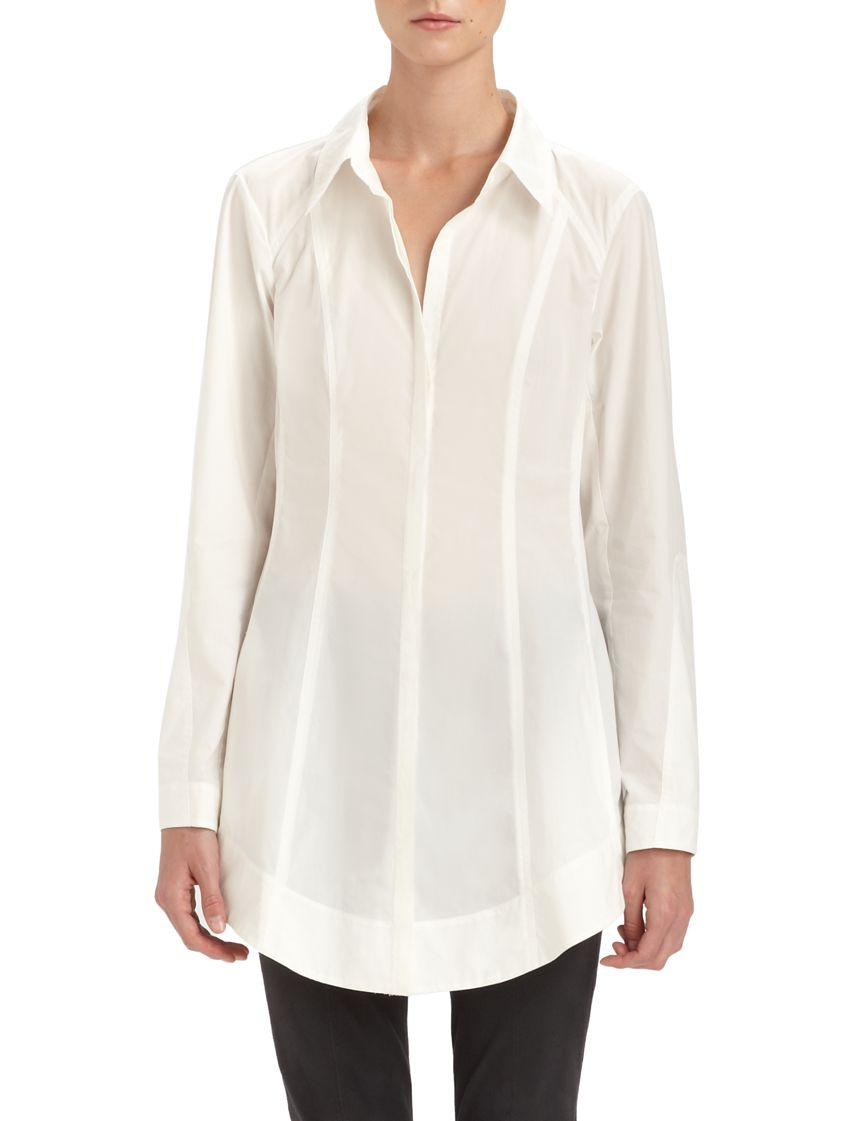 Donna Karan New York Cotton Boyfriend Shirt in White (paper) | Lyst