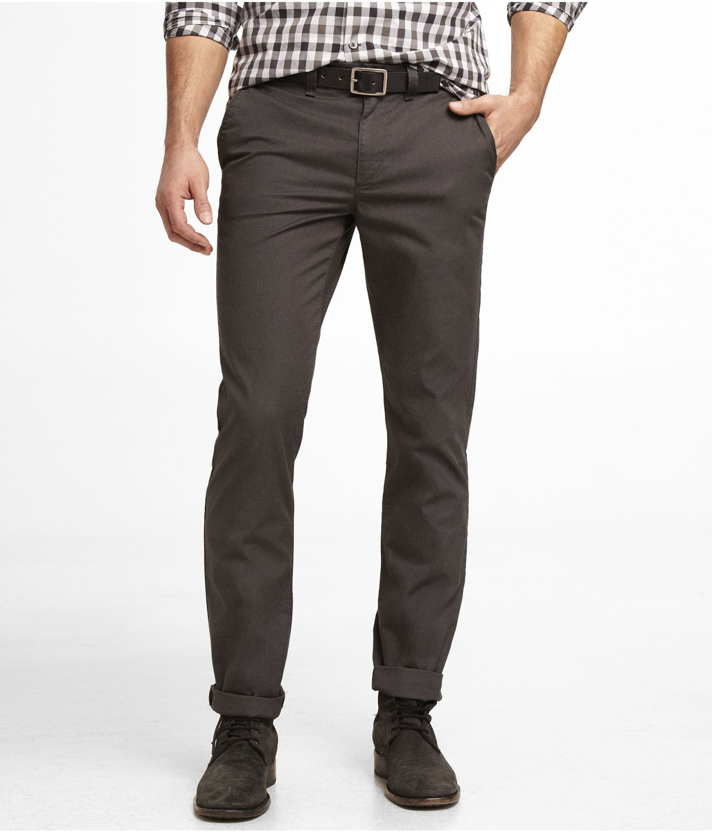 Express Finn Slim Chino Pant in Gray for Men | Lyst