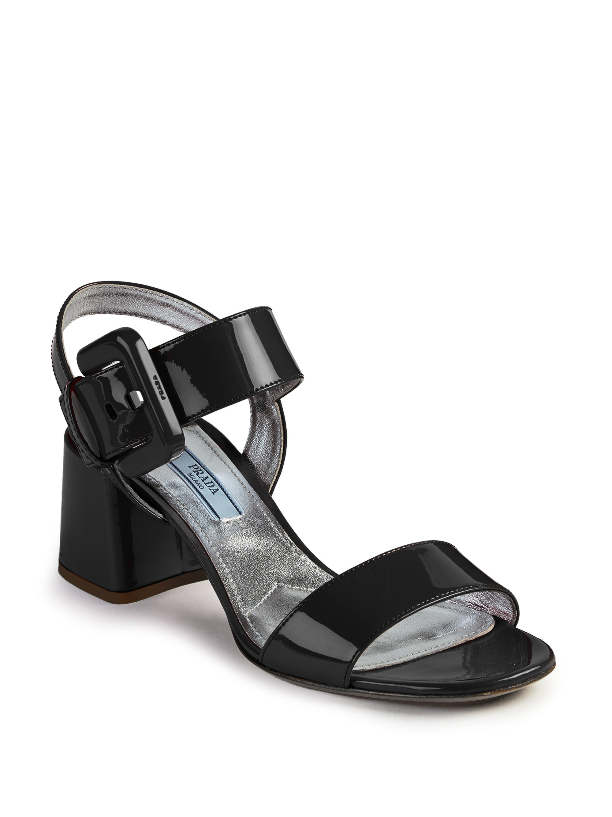 black patent leather sandals block heel