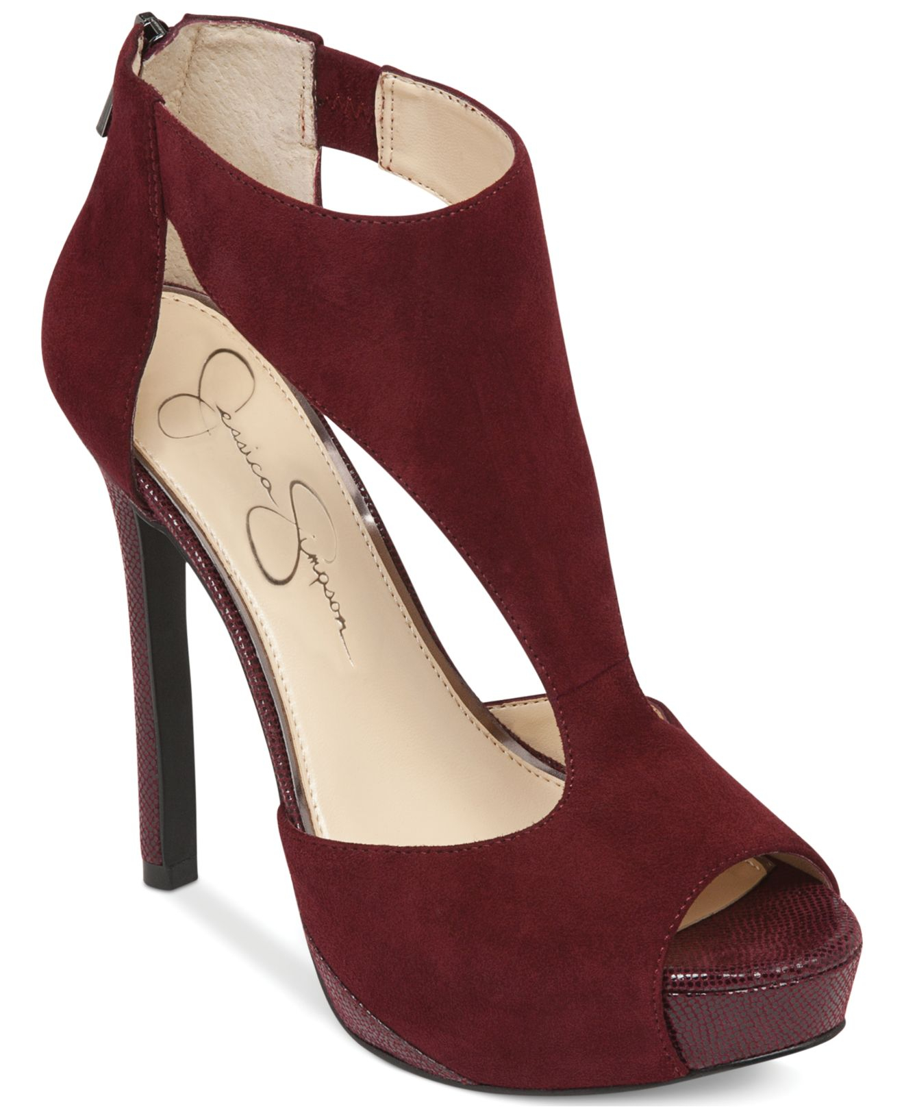 Lyst - Jessica Simpson Carideo T-Strap Platform Pumps in Purple