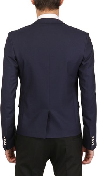 Dior Homme Two Silver Buttons Wool Toile Jacket in Blue for Men (navy ...