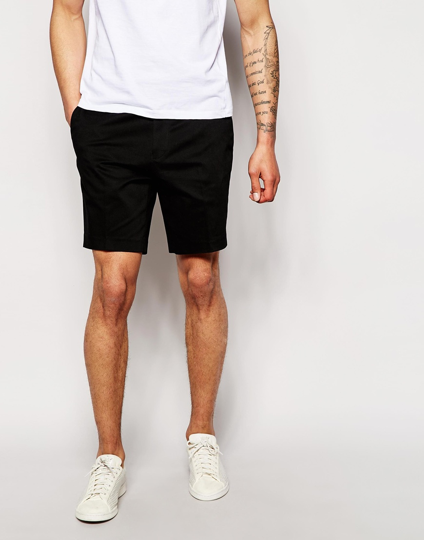 slim fitting shorts for men