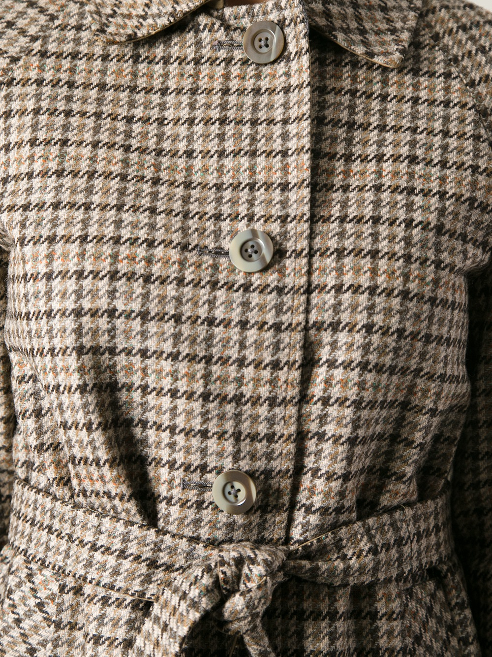 Lyst - Aquascutum Checked Coat in Brown