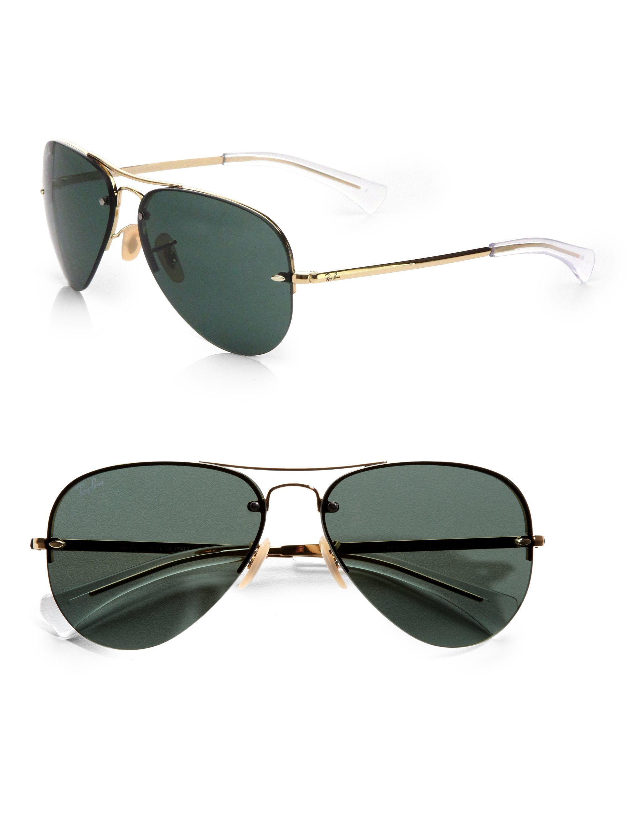 Lyst RayBan Original Polarized Aviator Sunglasses in Green