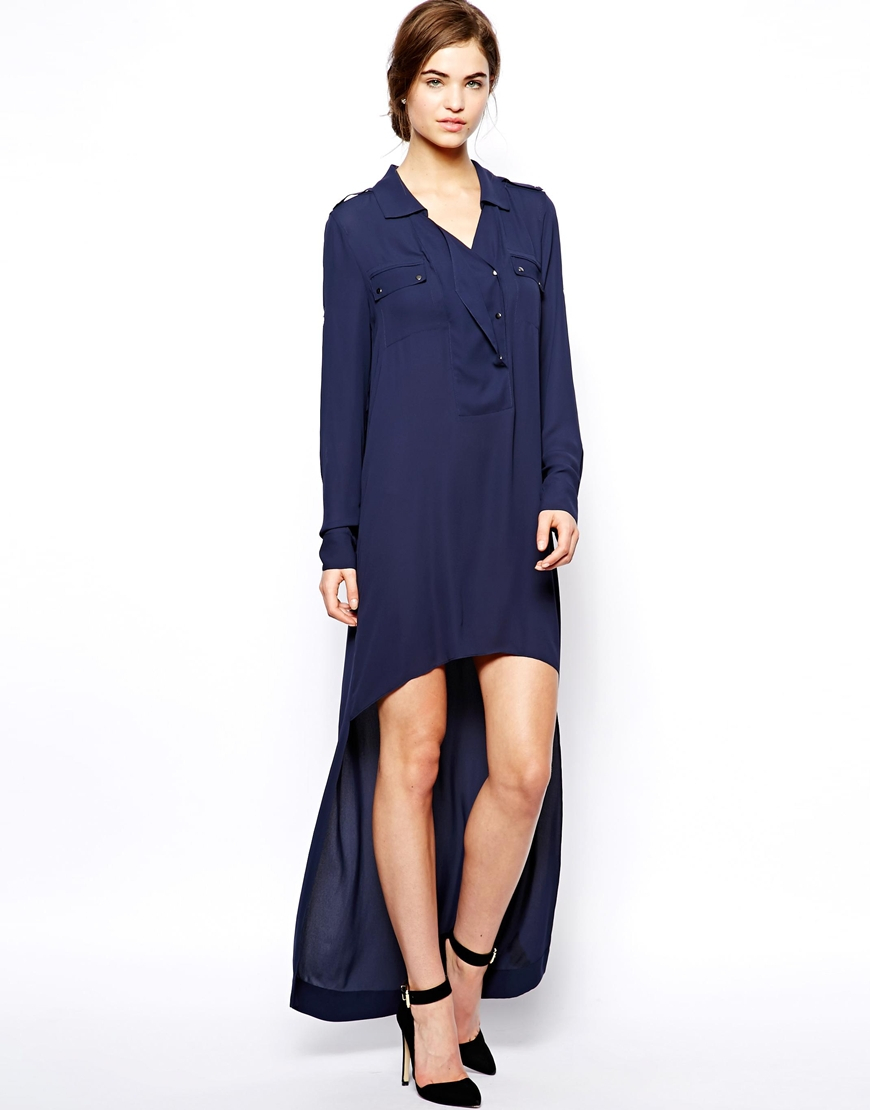 Lyst Bcbgmaxazria Bcbgmaxazria Shirt  Dress  with High  Low  