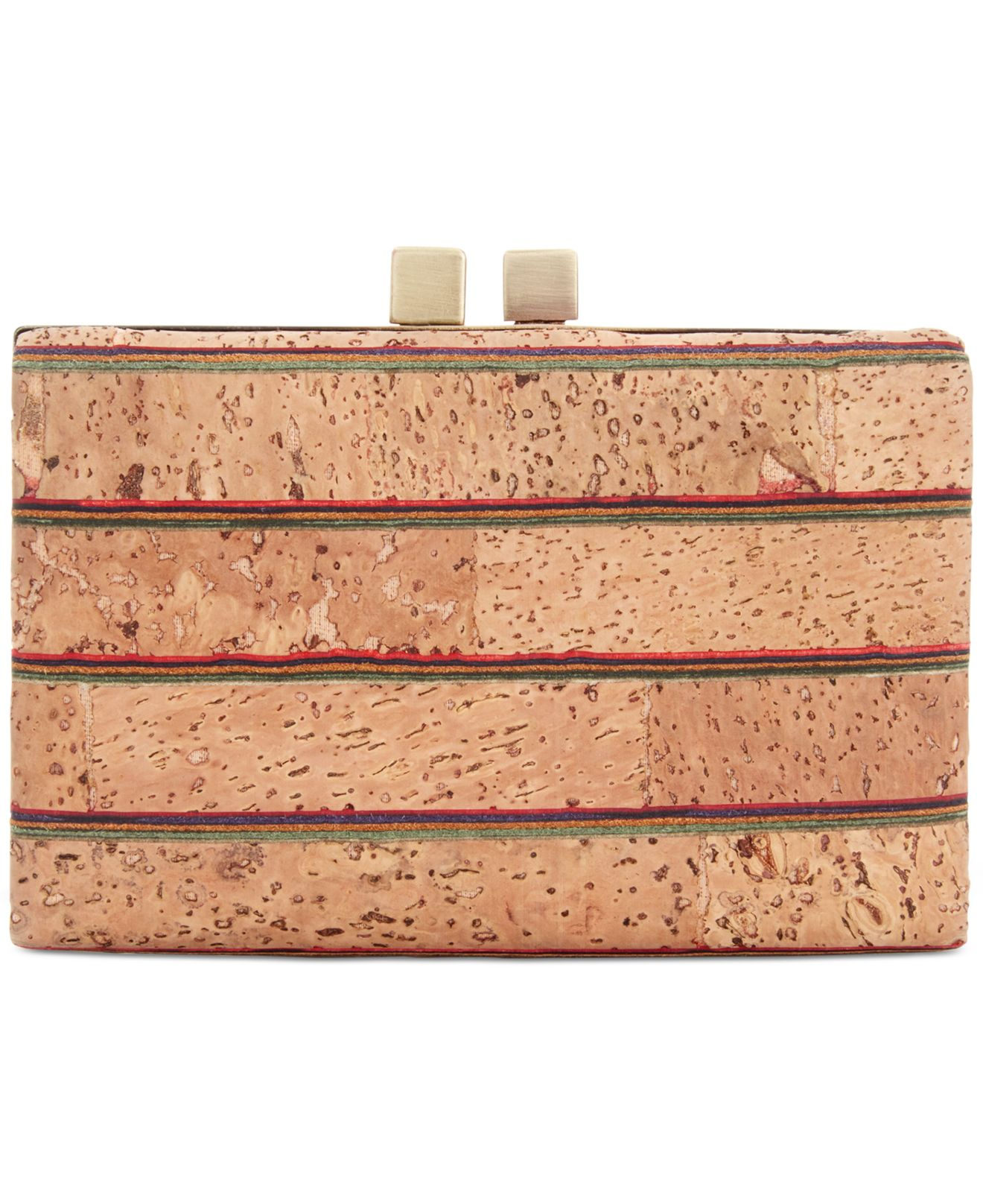 Lyst La Regale Striped Cork Clutch